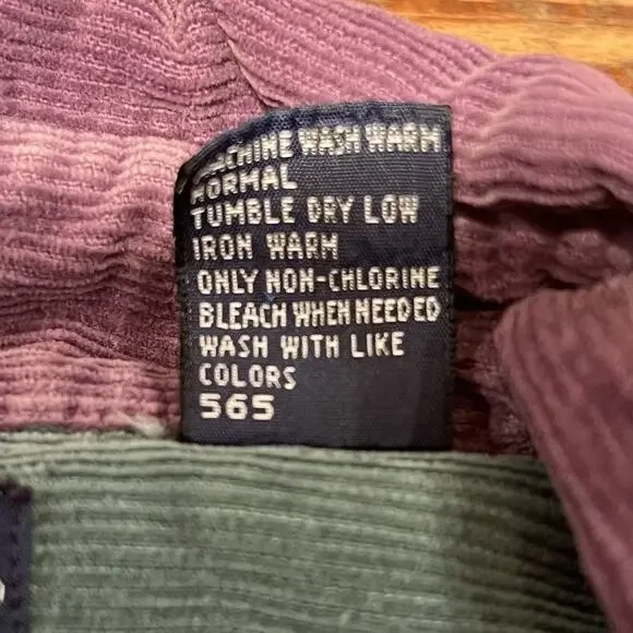 Vtg Lands’ End Colorblock Corduroy Shirt Men’s XL Tall Wide Wale Single Pocket - Picture 14 of 15